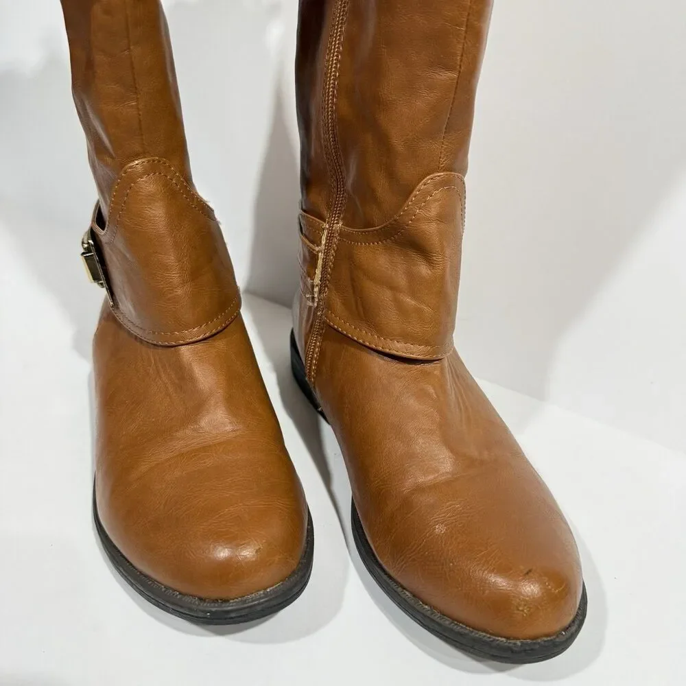 Women’s Montana-49 Brown Knee High Boots Size 8 Buckle Zip Riding Style